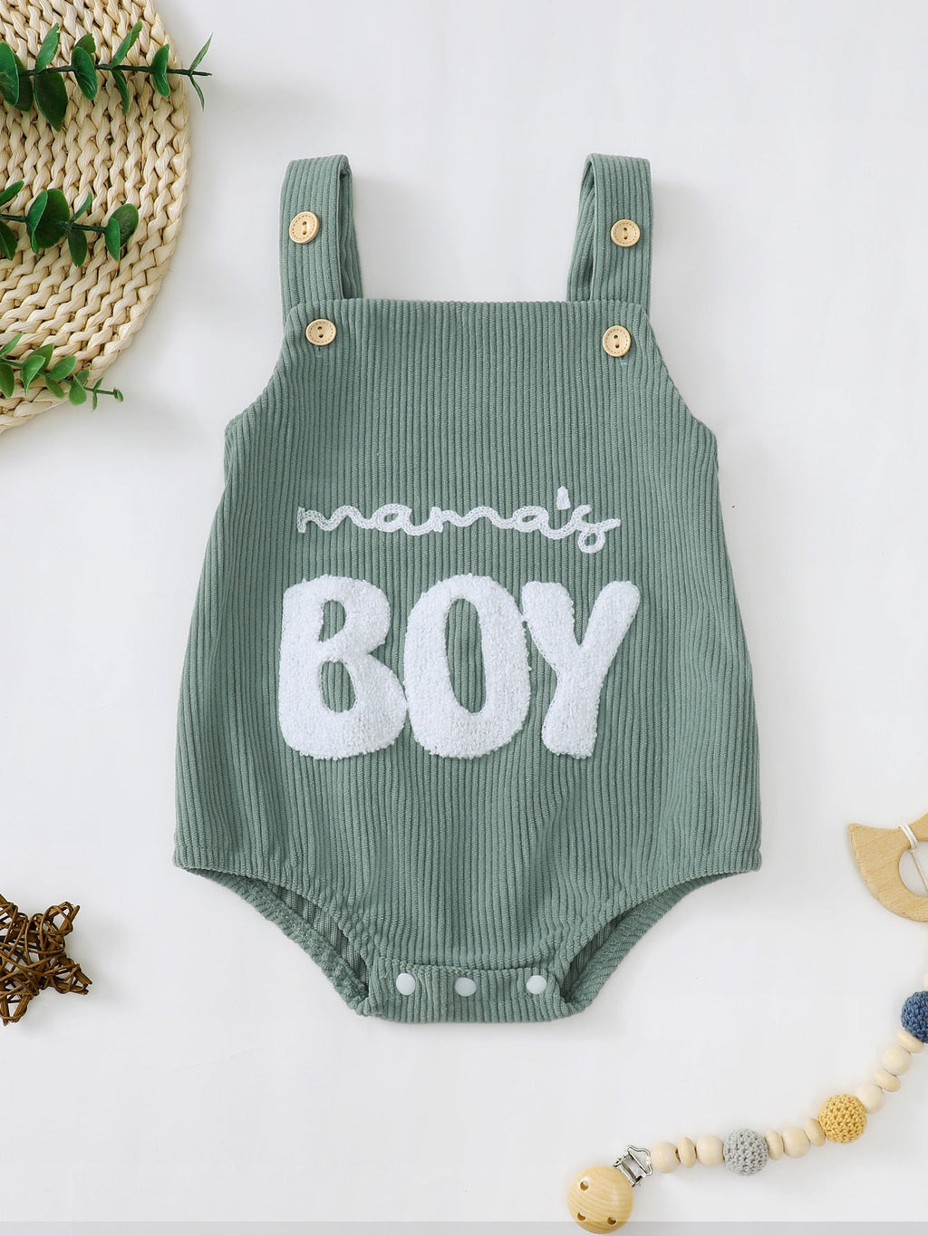 Male And Female Baby Corduroy Suspender Towel Embroidery