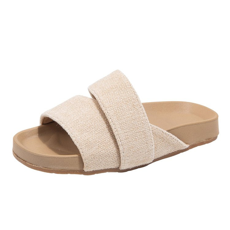 Girls' Summer New Thick Soled Fairy Style Beach Slippers For Outdoor Wear, Haken One-piece Slippers For Vacation