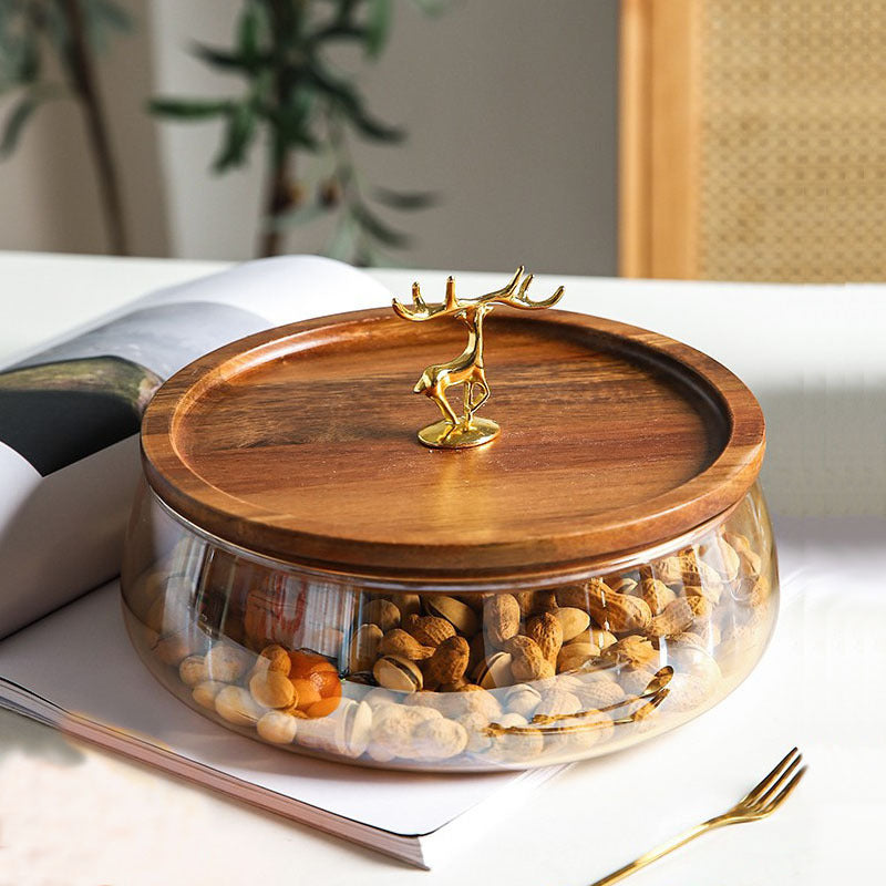 Glass Fruit Pot Coffee Table Snack Storage Box