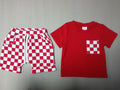 Baby's Casual Short-sleeved Plaid Shorts Suit