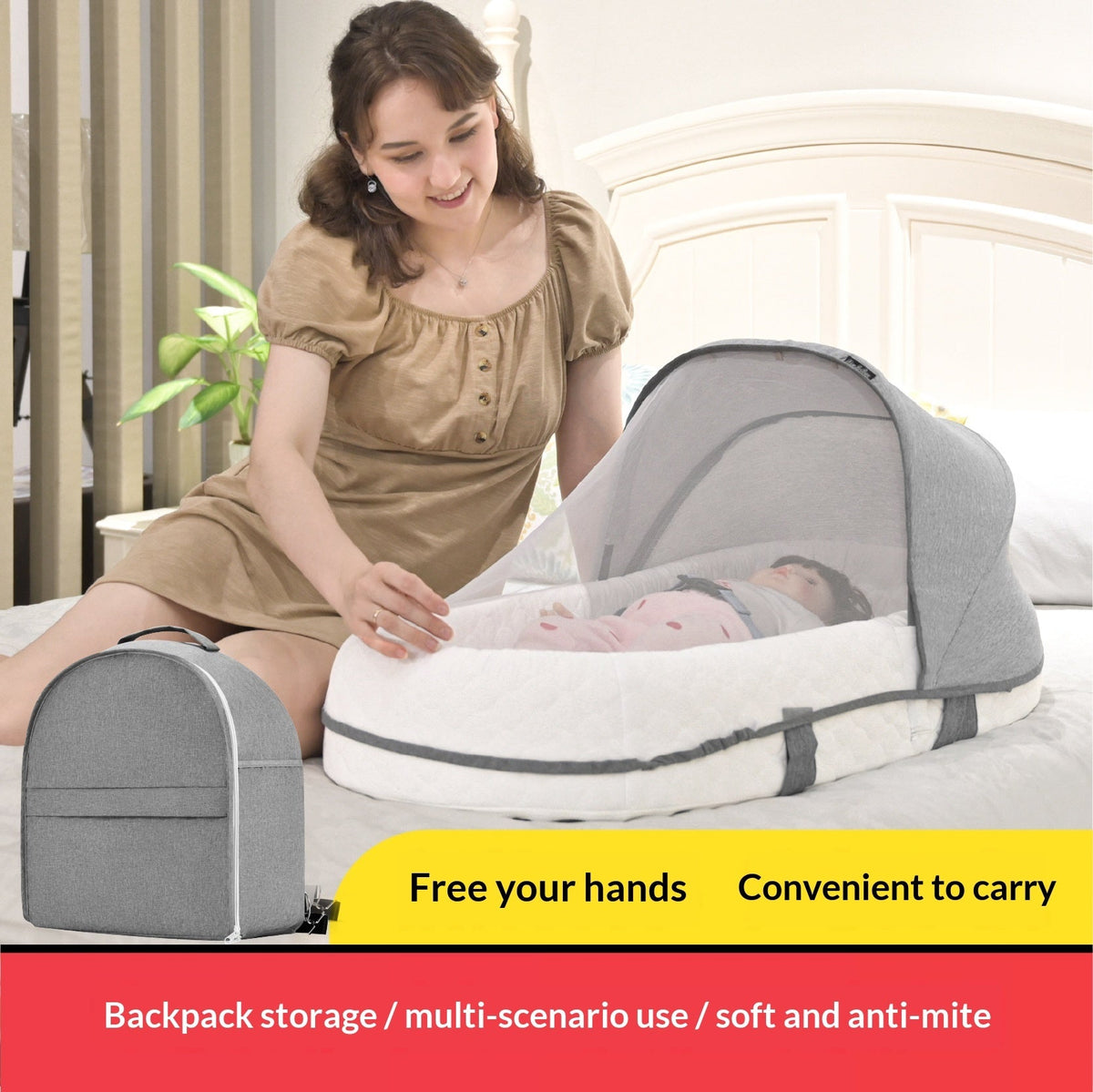 Portable Multifunctional Foldable Baby Crib