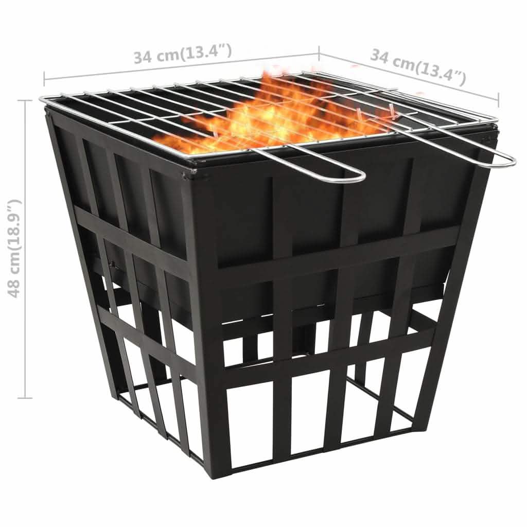 EBTOOLS 2-in-1 Steel Fire Pit and BBQ