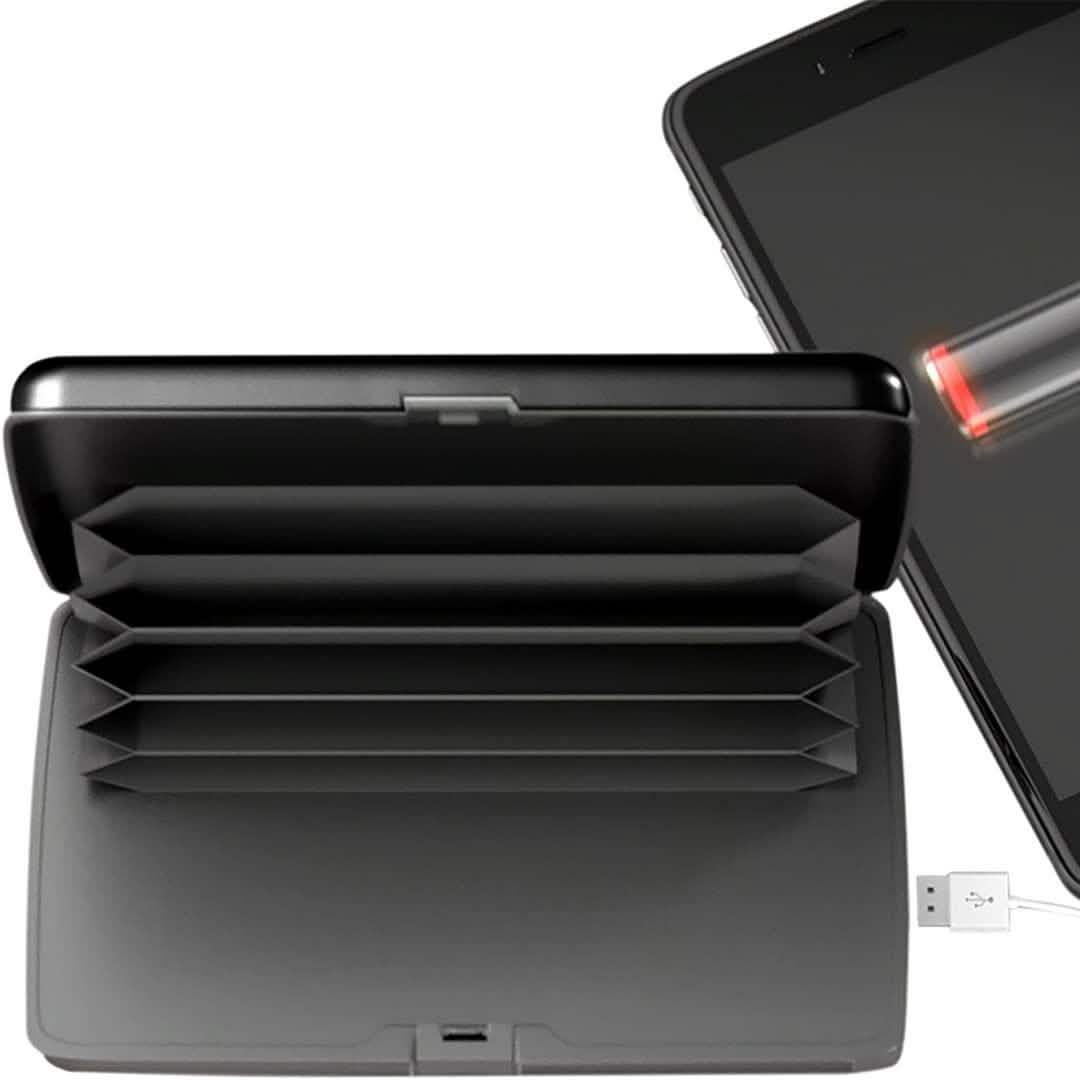 eCharge Wallet Deluxe Portable Power Bank and Credit Card Case