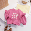 Girls' 2026 Spring Collection New Style Top - Cute And Casual Pullover Hooded Shirt For Children - Children's Heart-shaped Collar Sweatshirt