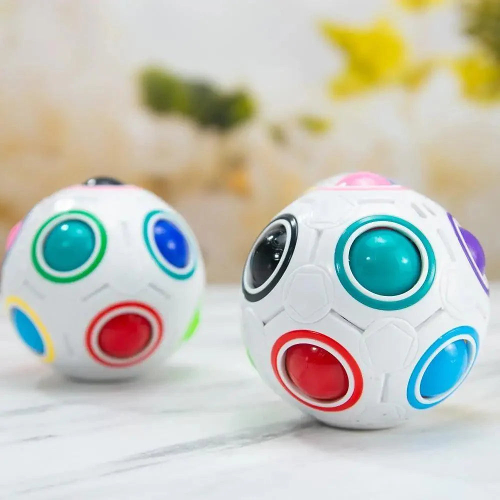 Educational Small Antistress Cube Rainbow Ball Puzzles Magic Stress Reliever Football Learning Fun Toys For Children And Adult