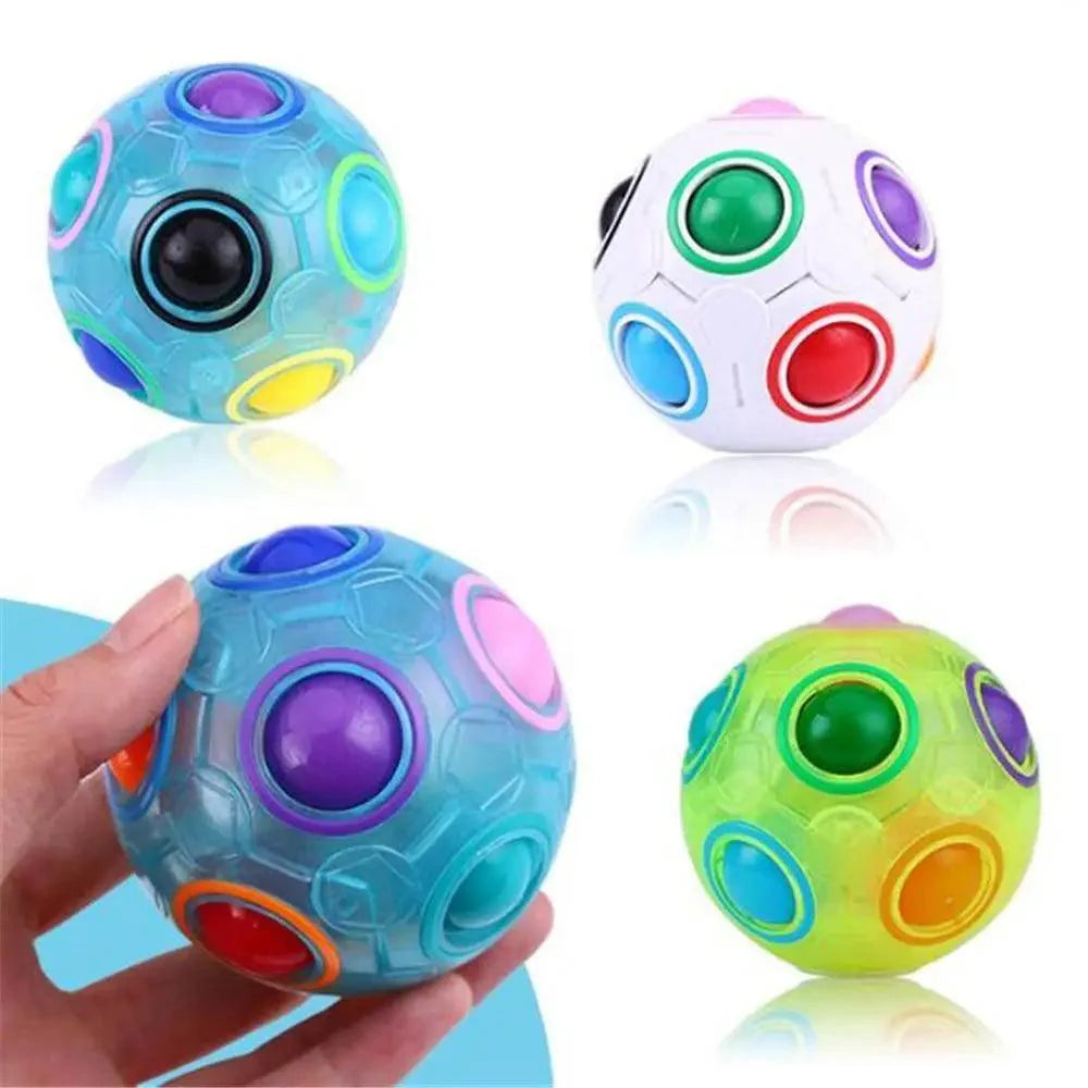 Educational Small Antistress Cube Rainbow Ball Puzzles Magic Stress Reliever Football Learning Fun Toys For Children And Adult
