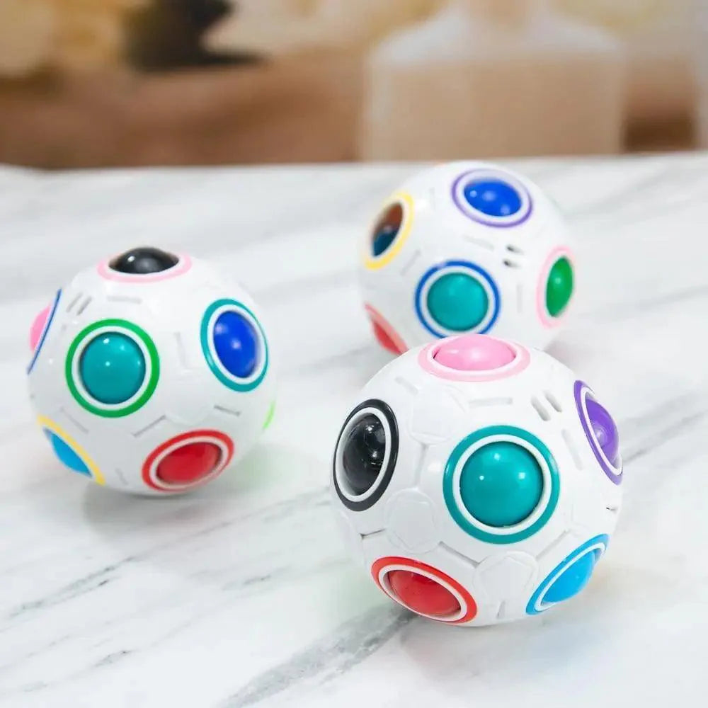 Educational Small Antistress Cube Rainbow Ball Puzzles Magic Stress Reliever Football Learning Fun Toys For Children And Adult
