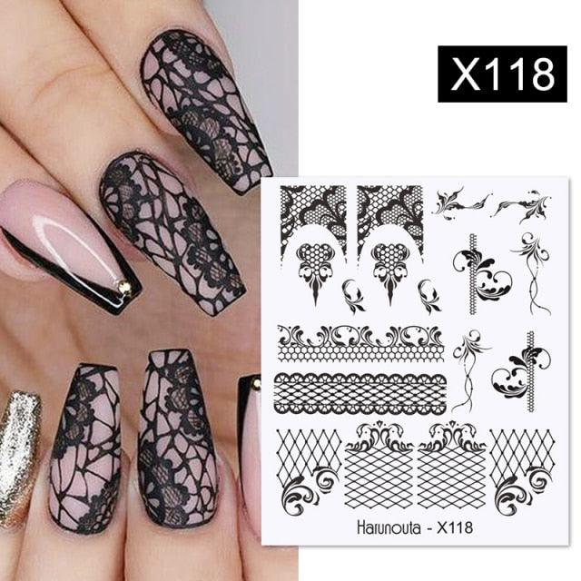 Egg Shell French Lines Water Decals Sticker Geometric Flowers Leaves Bubble Design Slider For Manicuring Nail Art Manicure Lips Nail Art Decorations Slider Nail Art Stickers Decals Nail Art Supplies Valentines Day 3D Self-Adhesive Nail Decorations