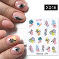 Egg Shell French Lines Water Decals Sticker Geometric Flowers Leaves Bubble Design Slider For Manicuring Nail Art Manicure Lips Nail Art Decorations Slider Nail Art Stickers Decals Nail Art Supplies Valentines Day 3D Self-Adhesive Nail Decorations