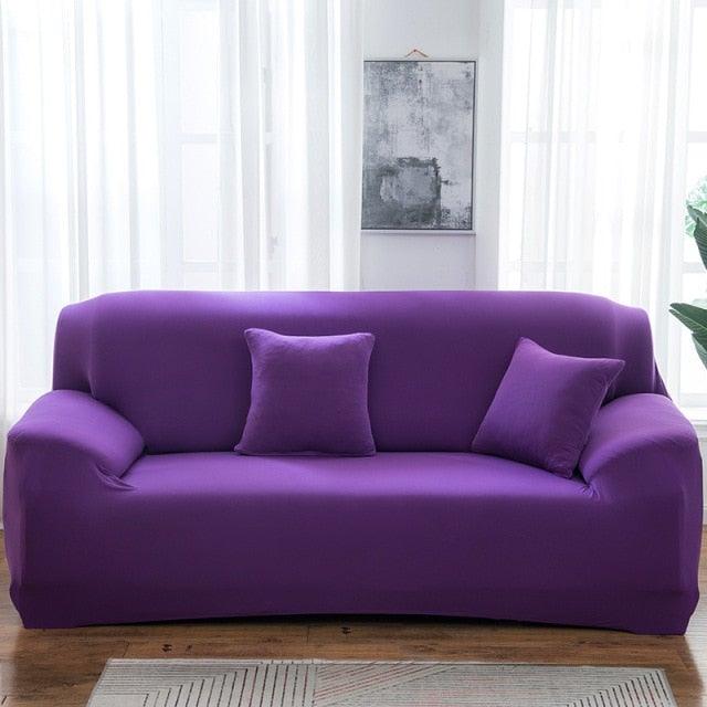 Elastic Solid Color Sofa Cover Spandex Modern All-inclusive Sofa SlipCover for living Room Stretch Couch Covers 1/2/3/4 Seater Sofa Cover Furniture Protector Couch Soft with Elastic Bottom Anti-Slip Foam Kids