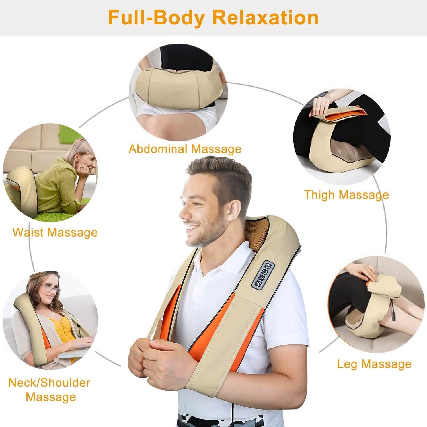 Electric Back Massage Cape with Heat Deep Tissue 3D Kneading Massage