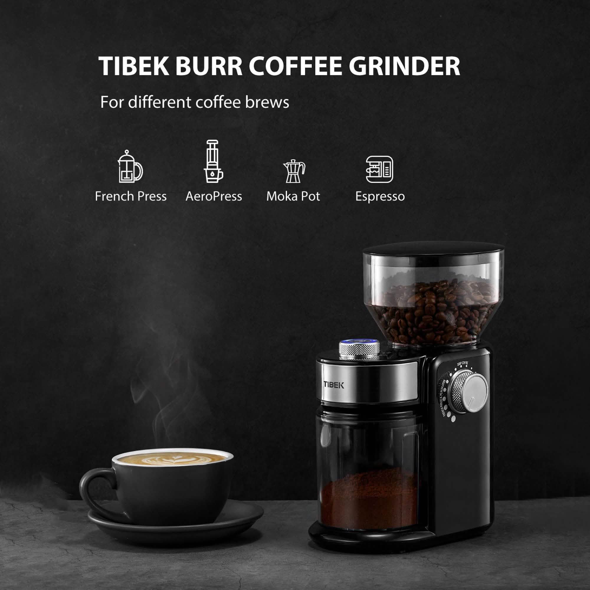Electric Burr Coffee Grinder with 18 Settings
