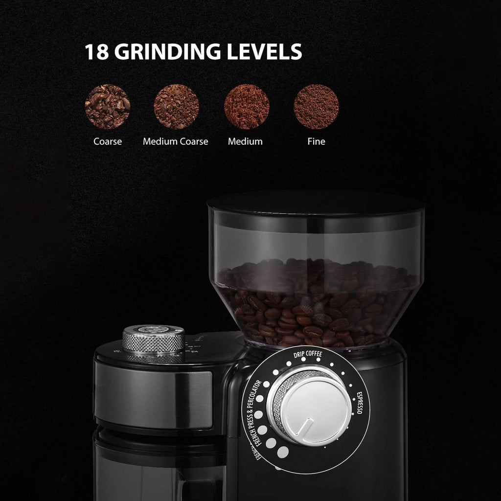 Electric Burr Coffee Grinder with 18 Settings