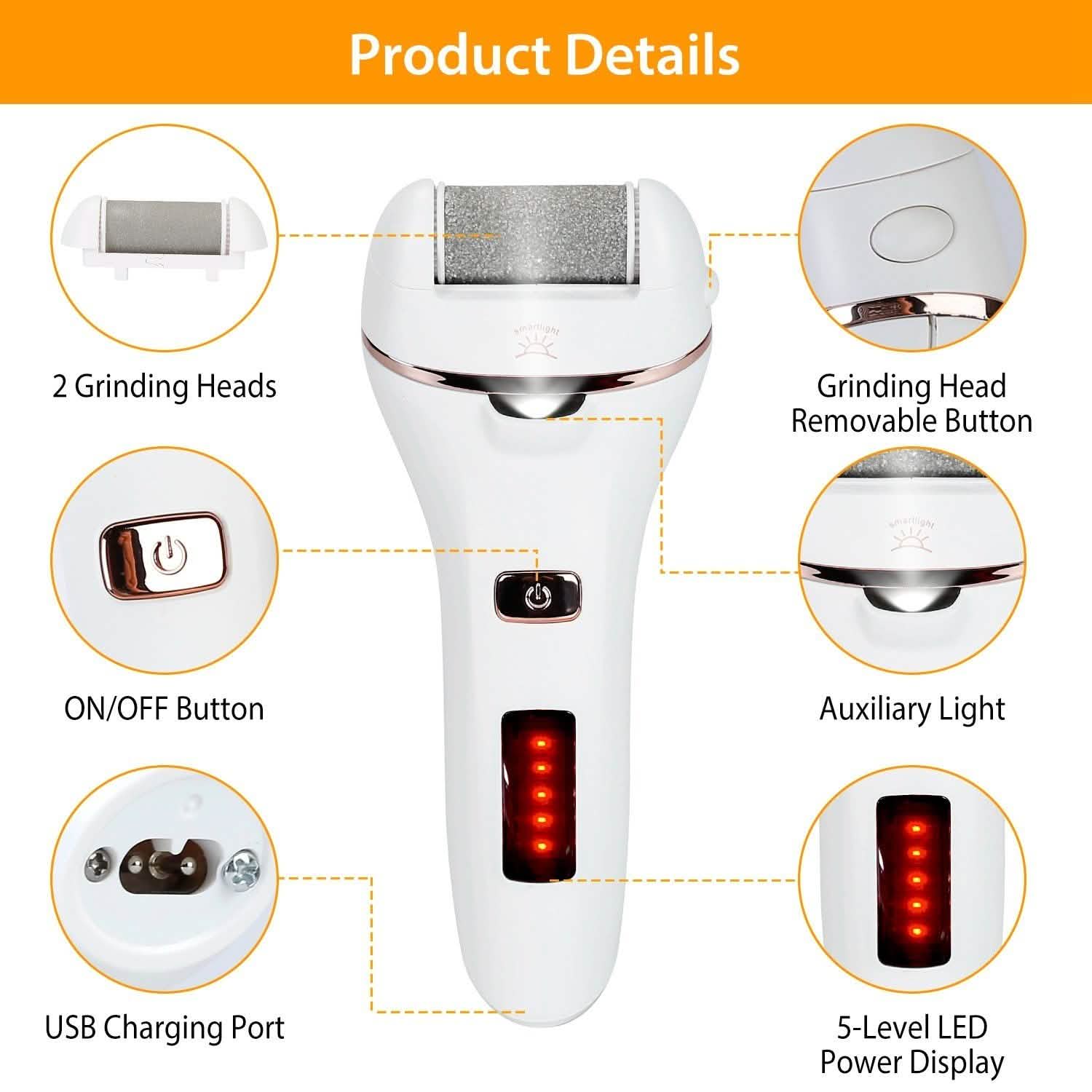 Electric Callus Remover USB Rechargeable Foot Scrubber