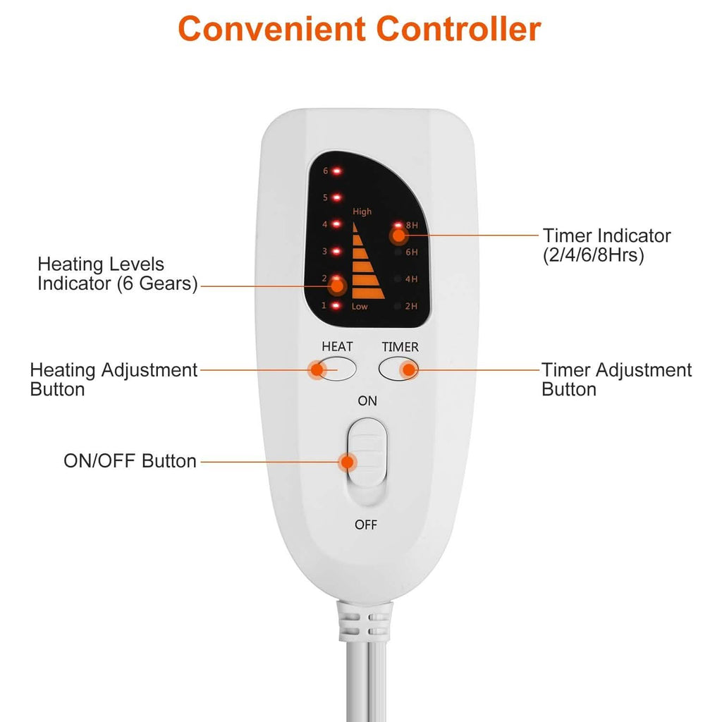 Electric Heated Foot Warmer with 6 Level Heating 4 Level Timing