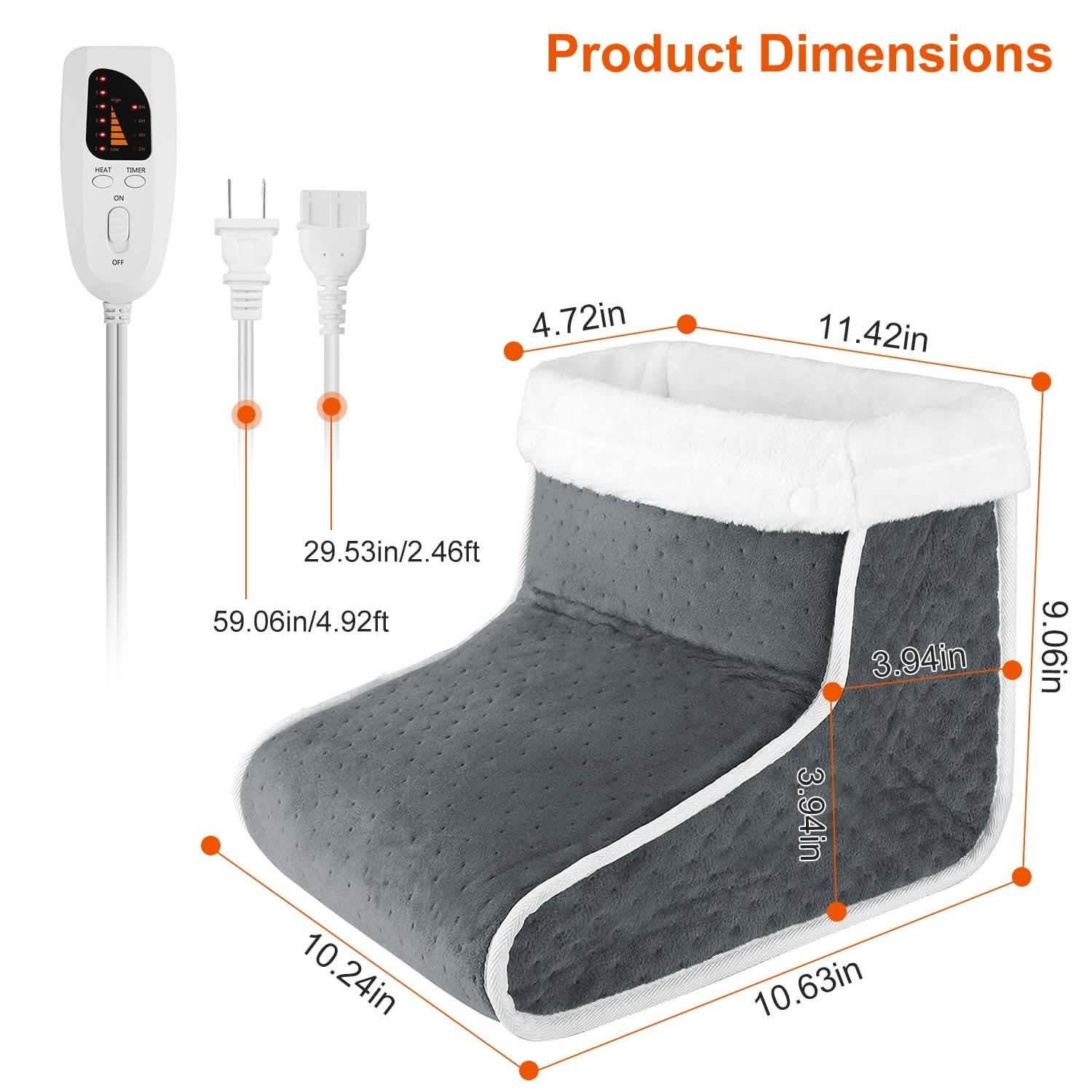 Electric Heated Foot Warmer with 6 Level Heating 4 Level Timing