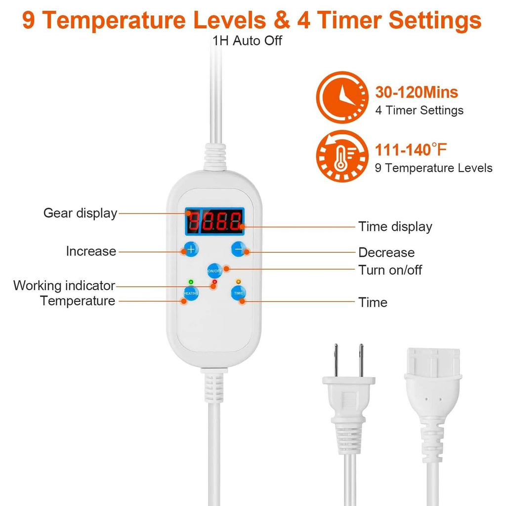 Electric Heating Pad with 9 Temperature Levels