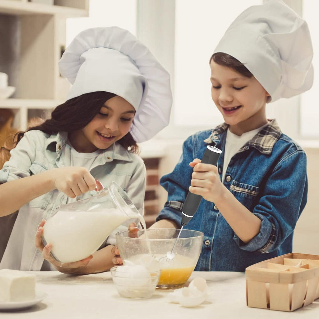 Electric Milk Frother with 2 Whisk Heads