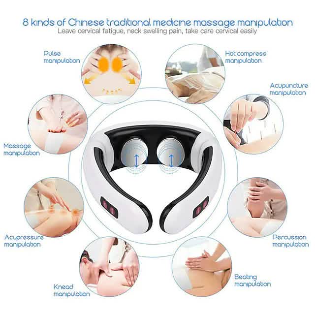 Electric Neck Massager and Pulse Back 6 Modes Power Control