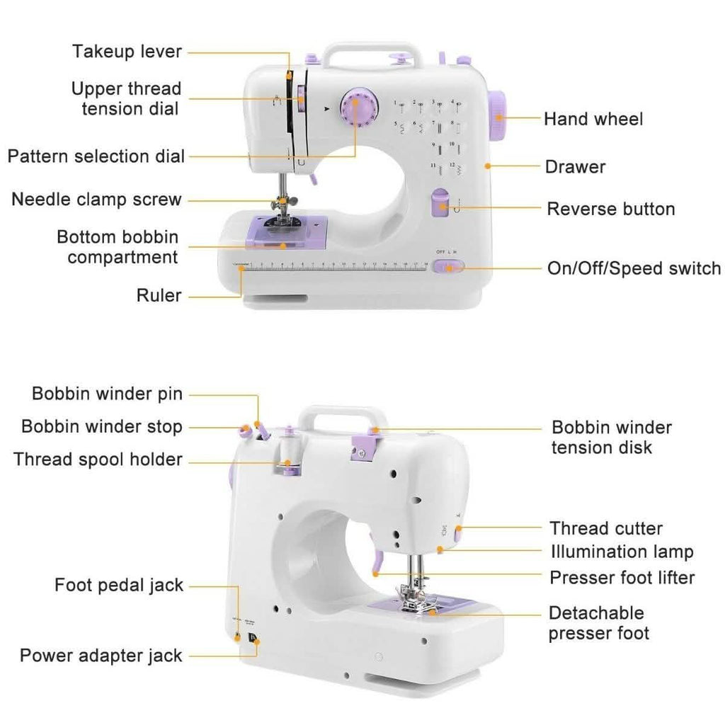 Electric Sewing Machine 12 Stitches with Foot Pedal