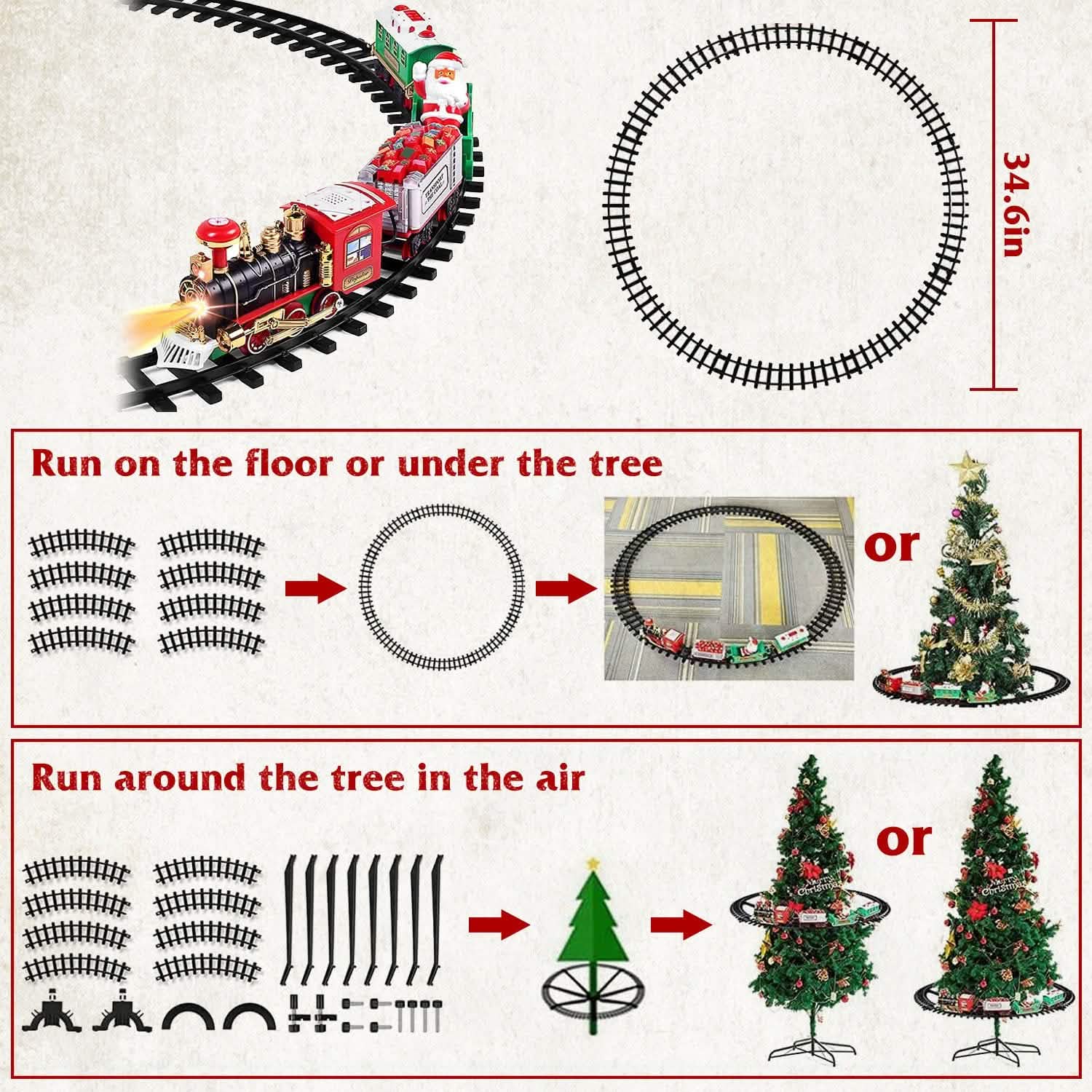 Electric Train Christmas Kid Toy Set