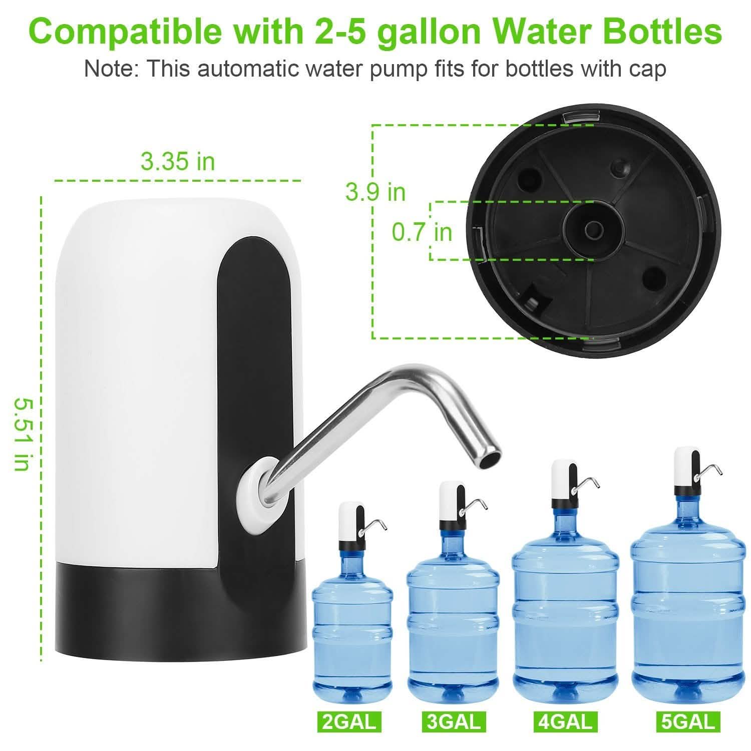 Electric Water Bottle Dispenser Rechargeable Automatic Drinking Water Bottle Pump