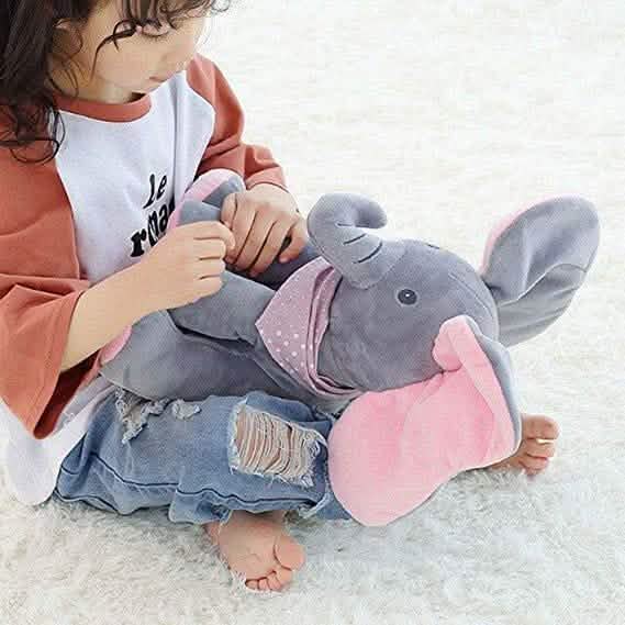 Electronic Talking Singing Blinking Eyes Elephant Plush Toy