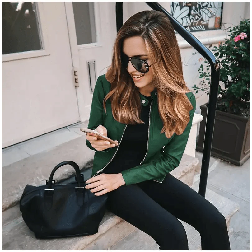 Elegance Autumn And Winter New Solid Color Jacket For Women's PU Leather Warmth Fashion Long-Sleeved Jacket For Women