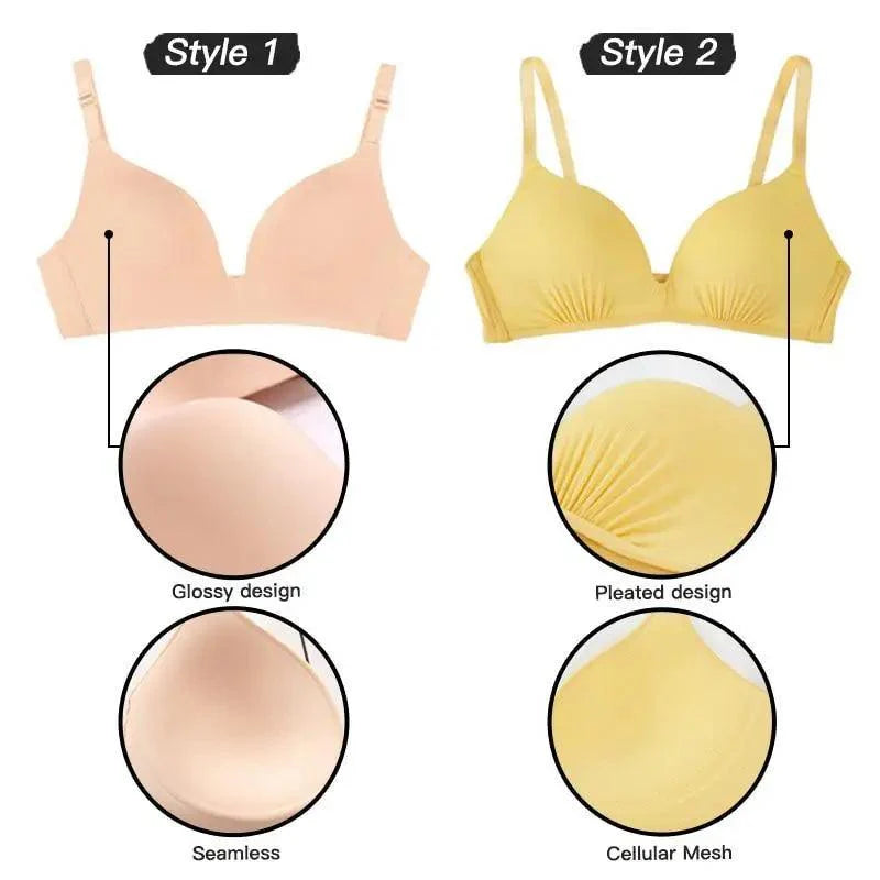 Elegance Seamless Bras for Women Push Up Bras No Wire Brassiere A B Cup Underwear Sexy Bra Three Quarters(3/4 Cup) Bras For Ladies