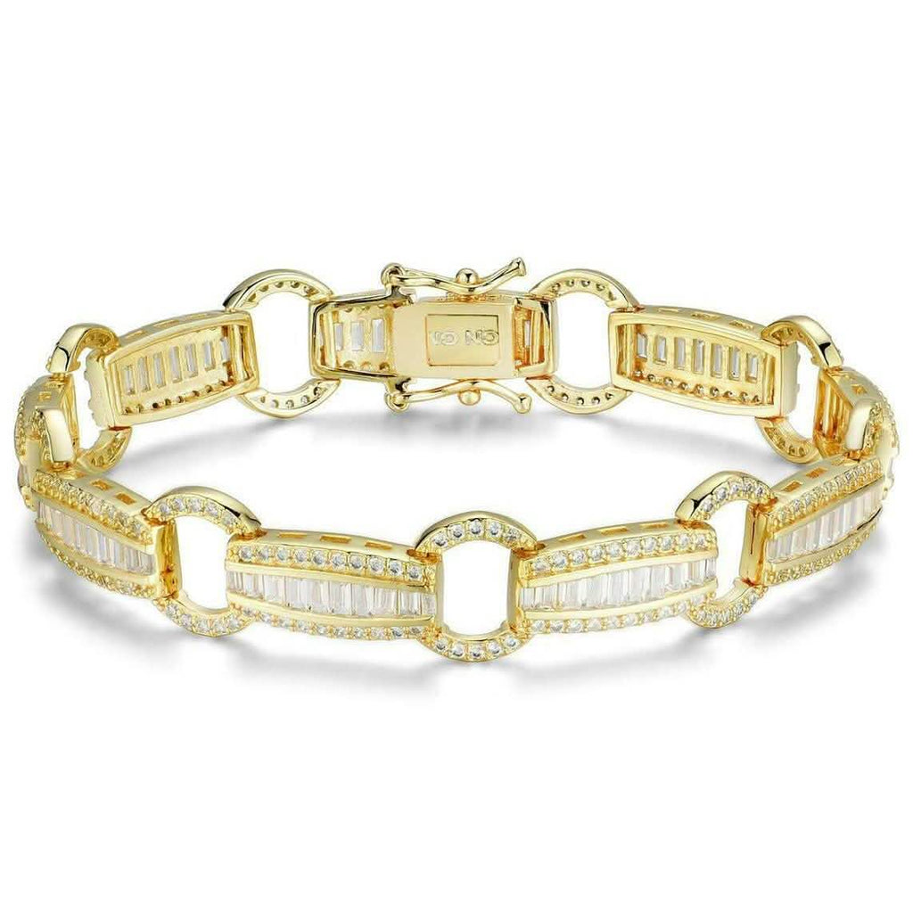 Elegant Baguette Link Crystal Tennis Bracelet