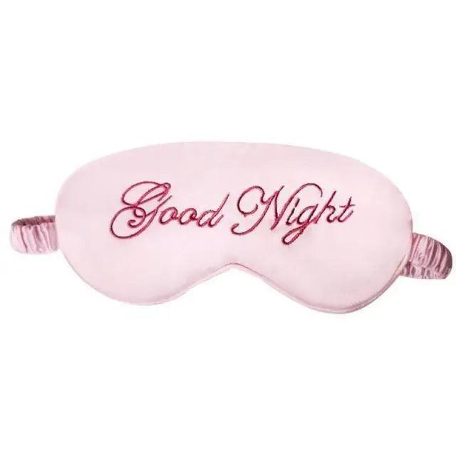 Elegant Good Night Soft Eye Masks Cute Design Eye Cover Sleeping Blindfold Women Eye Cover Full Night's Sleep Travel Portable Lightweight Eye Mask
