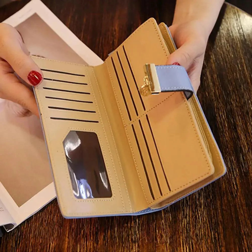 Elegant Leaf Zipper PU Leather Women Wallet Retro Card Holder Modern Design Wallet Excellent Gift