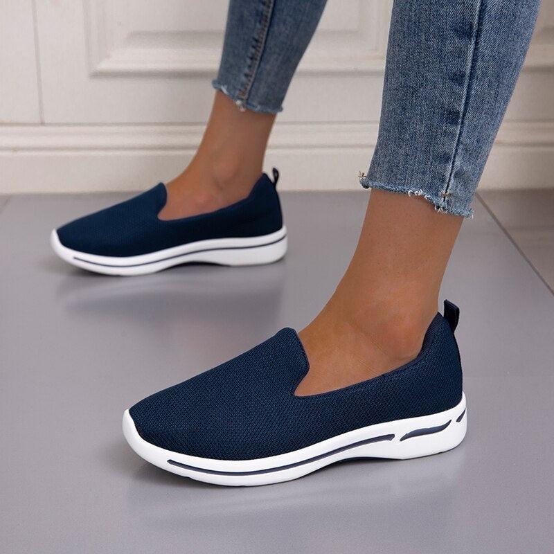 Elegant Light Espadrilles Women Running Breathable Mesh Slip-On Shoes Women Mesh Running Casual Slip On Flats Comfortable Walking Casual Espadrilles