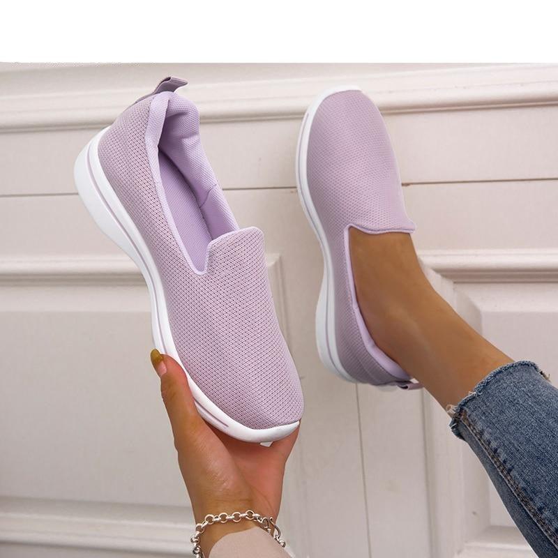 Elegant Light Espadrilles Women Running Breathable Mesh Slip-On Shoes Women Mesh Running Casual Slip On Flats Comfortable Walking Casual Espadrilles