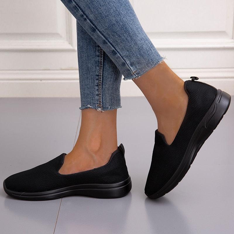Elegant Light Espadrilles Women Running Breathable Mesh Slip-On Shoes Women Mesh Running Casual Slip On Flats Comfortable Walking Casual Espadrilles