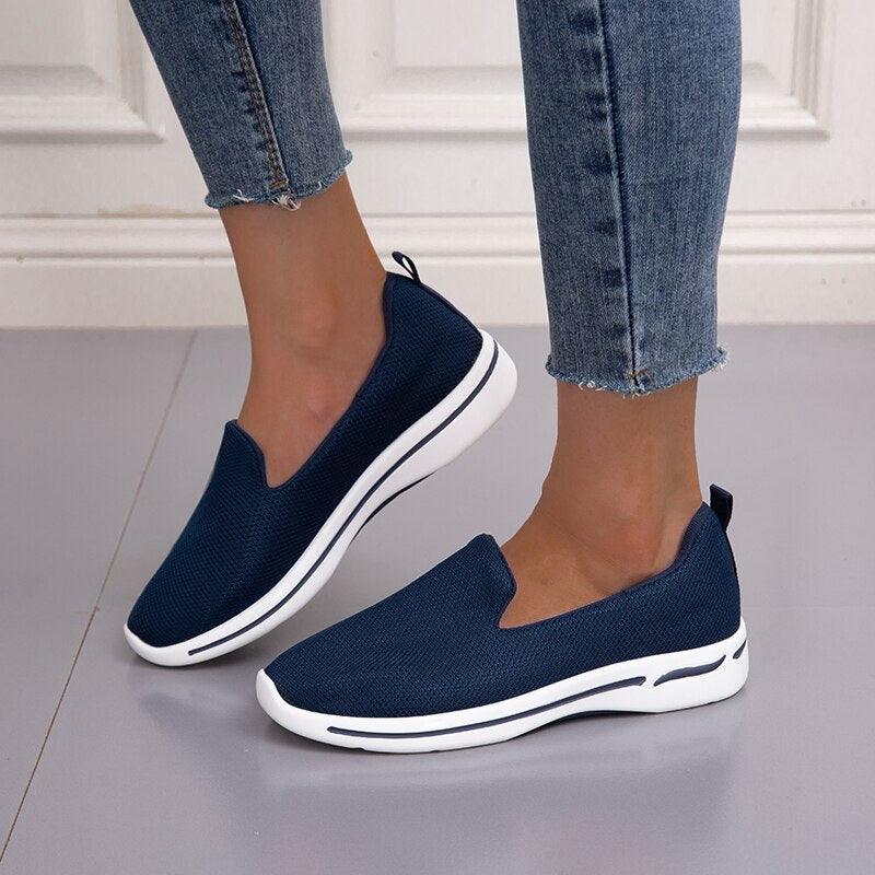 Elegant Light Espadrilles Women Running Breathable Mesh Slip-On Shoes Women Mesh Running Casual Slip On Flats Comfortable Walking Casual Espadrilles