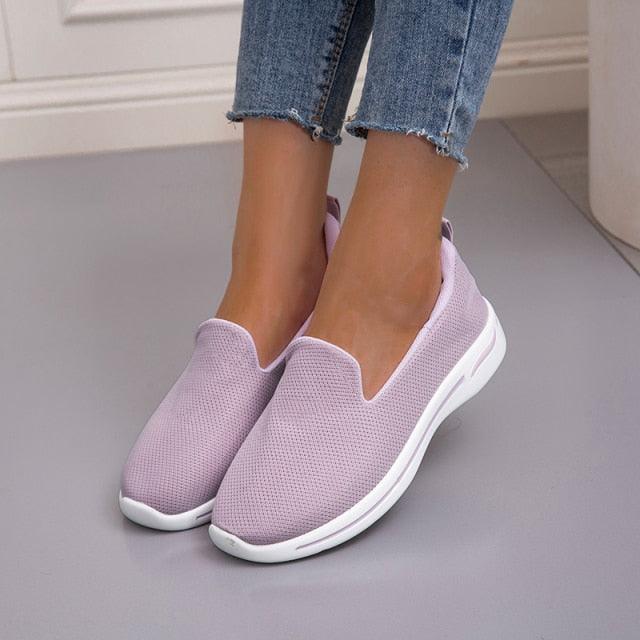 Elegant Light Espadrilles Women Running Breathable Mesh Slip-On Shoes Women Mesh Running Casual Slip On Flats Comfortable Walking Casual Espadrilles