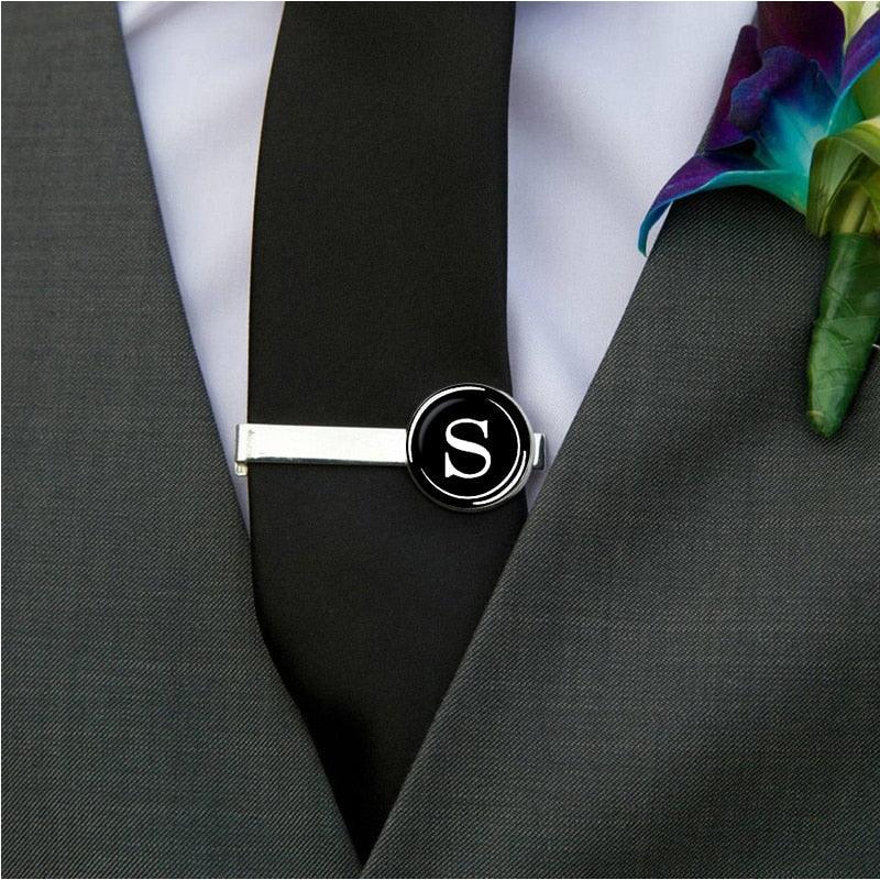 Elegant Men Fashion 26 Alphabet Letters Tie Clips Letter Tie Clip Men's Fashion Tie Pin Buckle Clip Tie Decoration Suit Accessories  Name Letters Jewelry Men Necktie Clip Pin Suit Accessories Classic Initials Alphabet A-Z Tie Clips