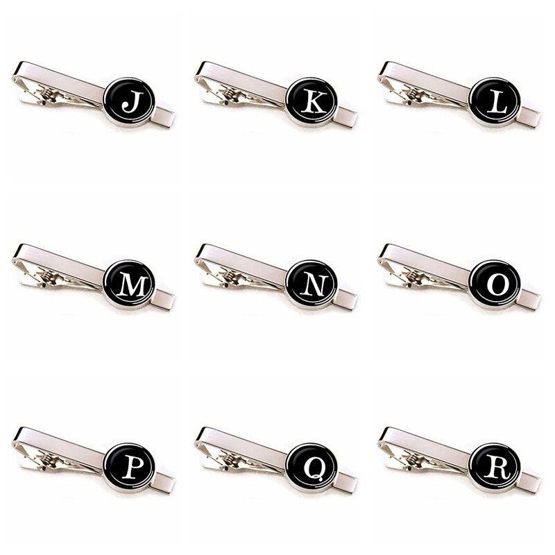 Elegant Men Fashion 26 Alphabet Letters Tie Clips Letter Tie Clip Men's Fashion Tie Pin Buckle Clip Tie Decoration Suit Accessories  Name Letters Jewelry Men Necktie Clip Pin Suit Accessories Classic Initials Alphabet A-Z Tie Clips