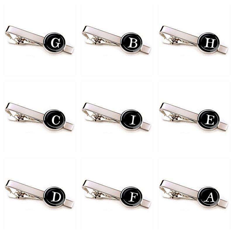 Elegant Men Fashion 26 Alphabet Letters Tie Clips Letter Tie Clip Men's Fashion Tie Pin Buckle Clip Tie Decoration Suit Accessories  Name Letters Jewelry Men Necktie Clip Pin Suit Accessories Classic Initials Alphabet A-Z Tie Clips