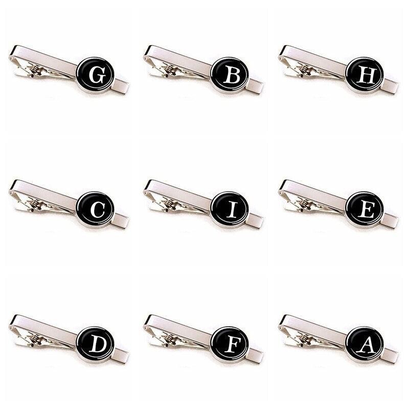 Elegant Men Fashion 26 Alphabet Letters Tie Clips Letter Tie Clip Men's Fashion Tie Pin Buckle Clip Tie Decoration Suit Accessories  Name Letters Jewelry Men Necktie Clip Pin Suit Accessories Classic Initials Alphabet A-Z Tie Clips