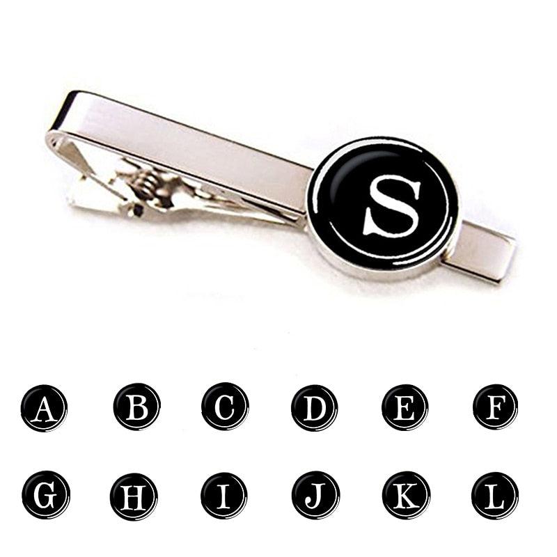 Elegant Men Fashion 26 Alphabet Letters Tie Clips Letter Tie Clip Men's Fashion Tie Pin Buckle Clip Tie Decoration Suit Accessories  Name Letters Jewelry Men Necktie Clip Pin Suit Accessories Classic Initials Alphabet A-Z Tie Clips
