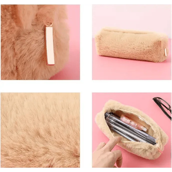 Soft Pencil Pouch For Student Durable Plush Stuffed Accessory Pencil Case For School