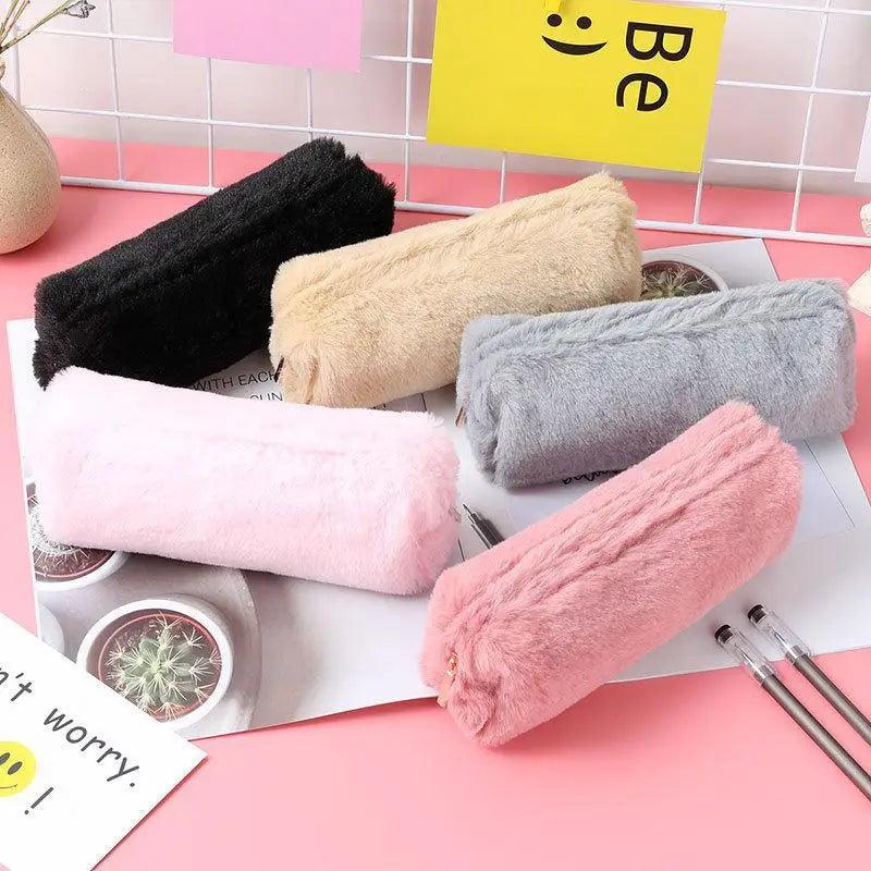 Soft Pencil Pouch For Student Durable Plush Stuffed Accessory Pencil Case For School