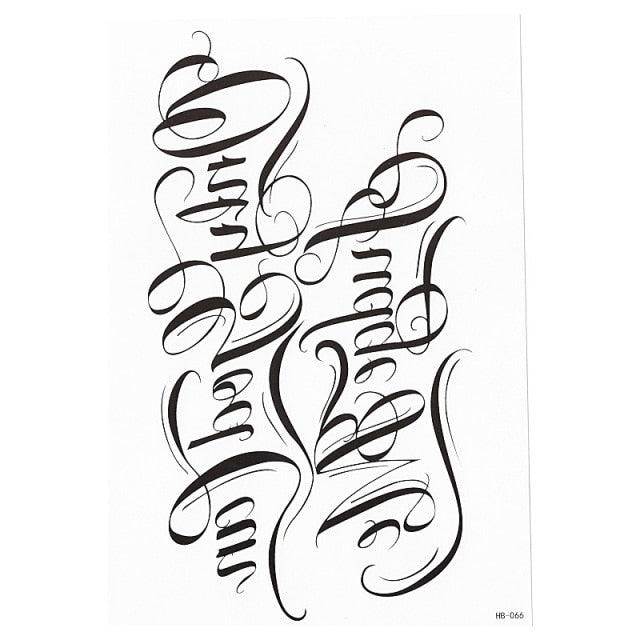 Elegant Temporary Waterproof Tattoos Big Tribal Sticker Black Large Body Art Makeup Fake Tattoo For Mens Womens