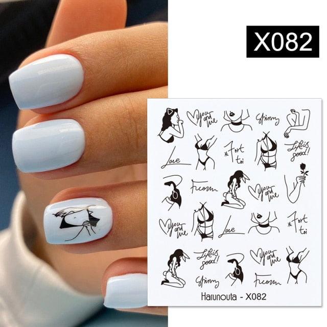 Embossed Nails Sticker 3D Flower Leaves Slider Water Transfer Nail Decals for Nail Art Transfer Sticker  3D Wave Design Decoration for Women Girls Art Stickers Decal Decoration Metallic Curve Strip Line Nail Decor