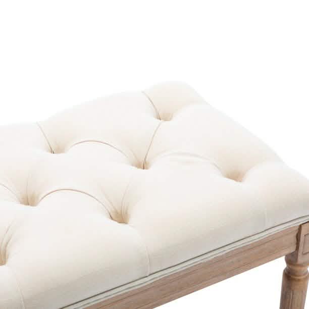 End of Bed Bench Upholstered Entryway Bench French Benchwith Rubberwood Legs
