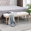End of Bed Bench Upholstered Entryway Bench French Benchwith Rubberwood Legs