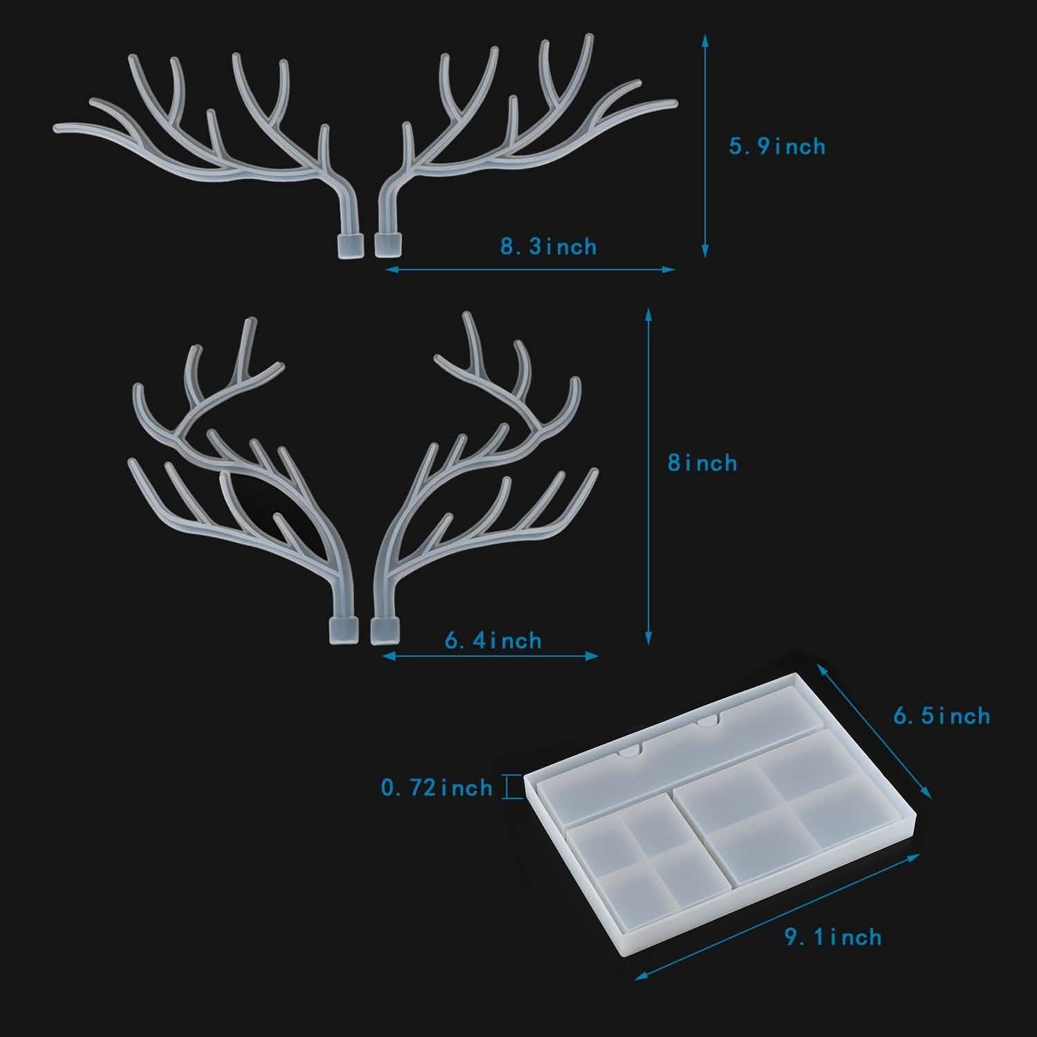 Epoxy Resin Silicone Molds Antlers Tree Branch Tray Jewelry Displayed Organizer