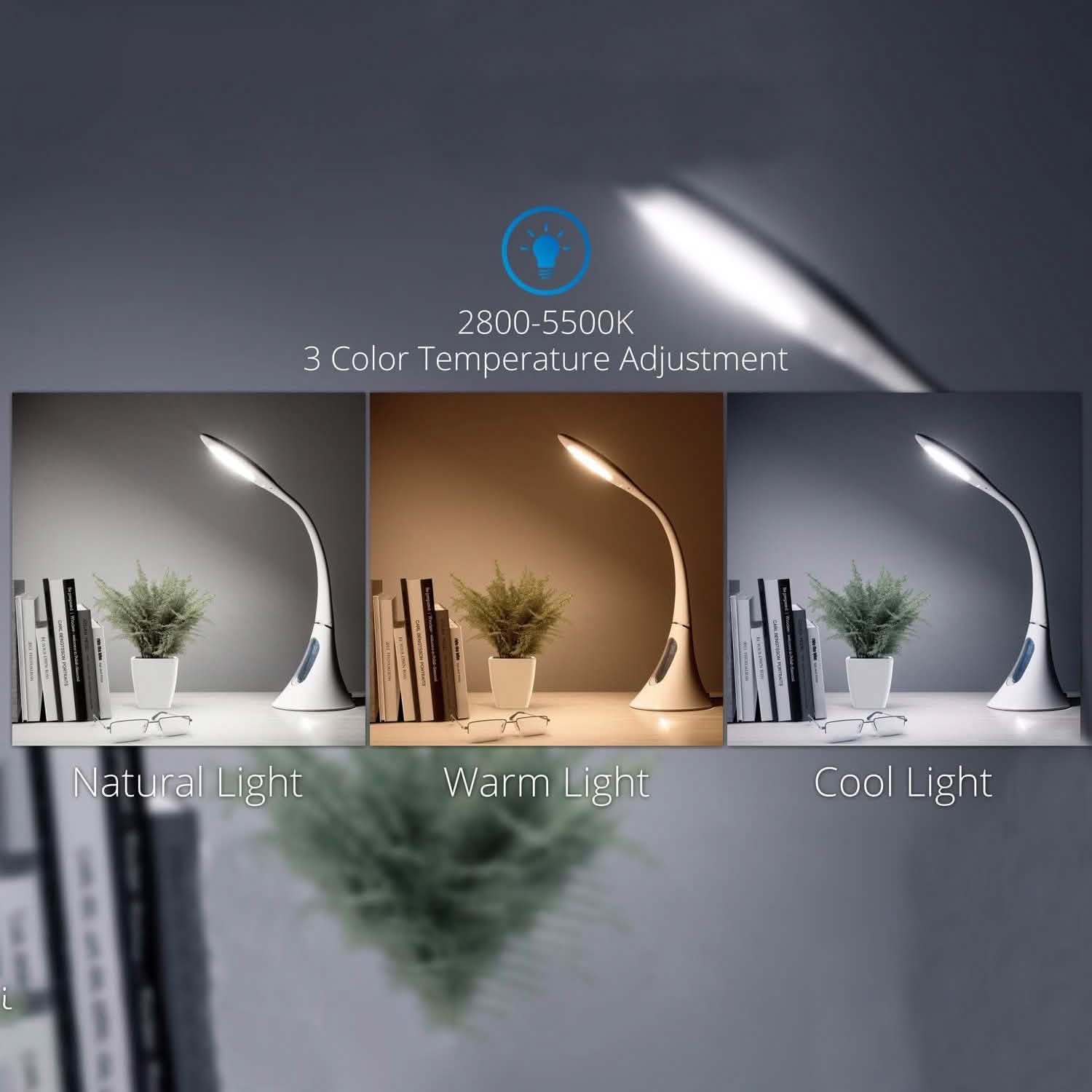EROS Flexible Gooseneck Dimmable LED Desk Lamp